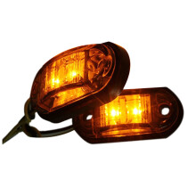12V / 24V 2 LED Side Lights Lamp for Car Truck Trailer E-Marked Amber & 12-24V 6 LED Number License Plate Light