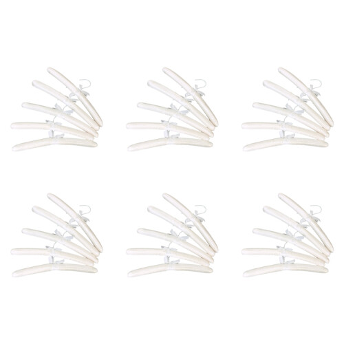 30 x White Satin Padded Clothes Hook Hanger 1