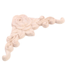 20PCS Floral Wood Carved Decal Corner Applique Decorate Frame Wooden Figurines Cabinet Decorative Crafts