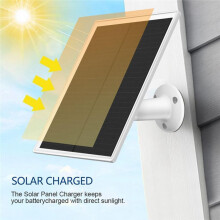 10W 5V Solar Panel Charger for Outdoor Security Cameras, Rechargeable Battery Cameras, IP65 Waterproof, Micro-USB