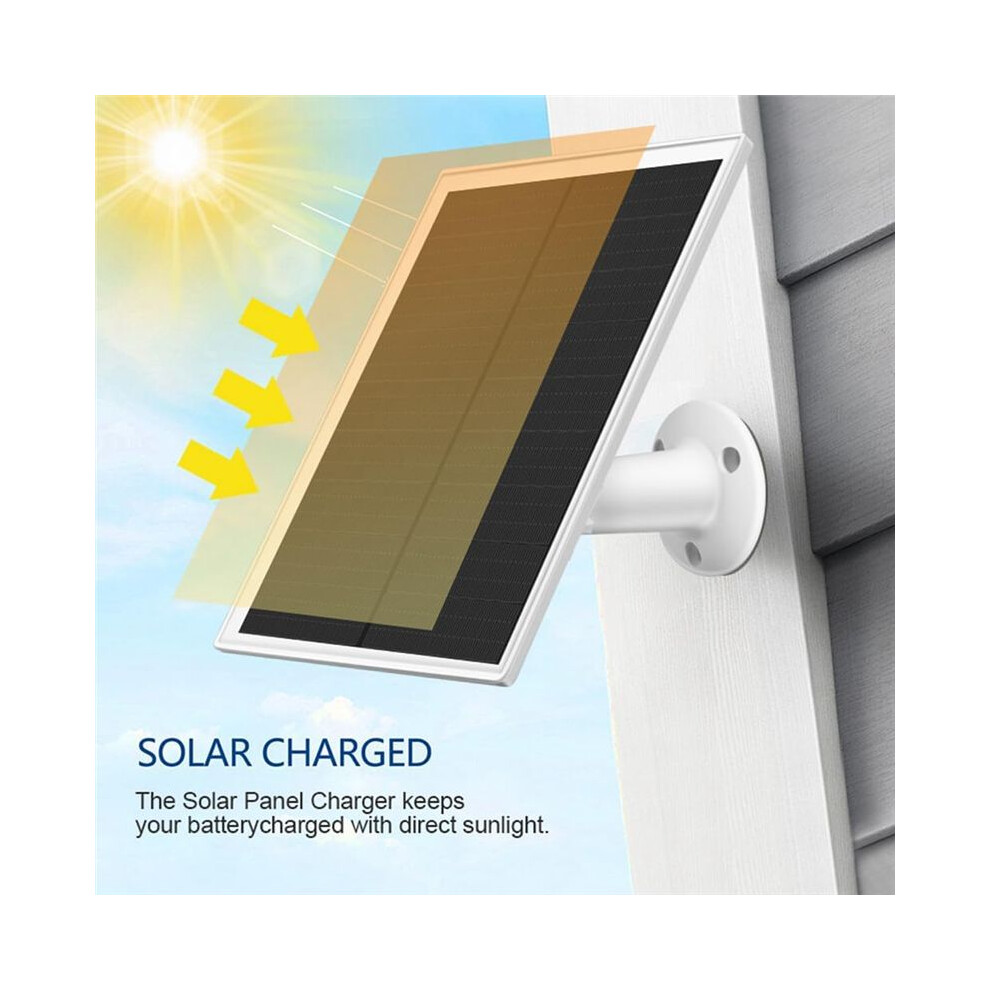 10W 5V Solar Panel Charger For Outdoor Security Cameras, Rechargeable Battery Cameras, Ip65 Waterproof, Micro-Usb 4711174075003