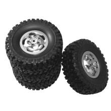 Silver for 1/12 MN82 LC79 MN78 Naughty Dragon Remote Control Car Accessories Metal Upgrade Wheels and Tires