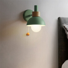 Living Room Porch Aisle Lamp Nordic Minimalist Modern Bedroom Bedside Lamp Macaron Wall Lamp(Green)