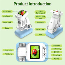Microscopio para Niños, Microscopio de Bolsillo Portátil de 1200 Aumentos con Función de Fotografía y Video.