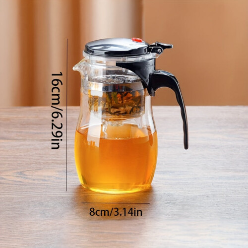 Easy-Press Glass Tea Infuser One-Touch Brewing 1