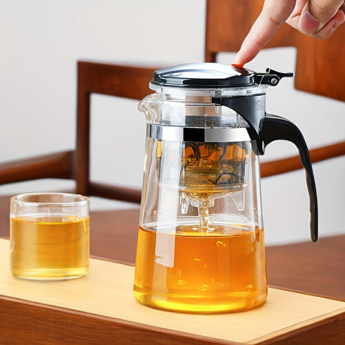Easy-Press Glass Tea Infuser One-Touch Brewing 2