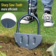 Saw-Tooth Edger Lawn Tool, Half Moon Lawn Edger with , Sidewalk Grass Long Handled Step Edger, 38Inch Black Yellow