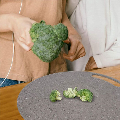 2X Cutting Board Plastic Kitchen Cutting Board Round Baking Board Fruit Vegetable Cutting Board with Handles 31cm 1
