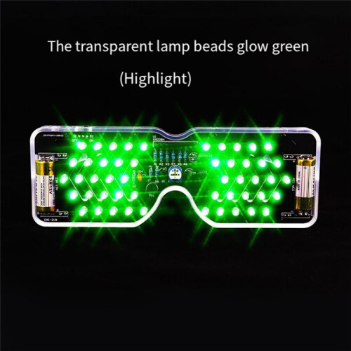 Light  Glasses Soldering Practice Kit Sound Activated LED Eyeglasses DIY Electronics Kit for Learning Project A 1