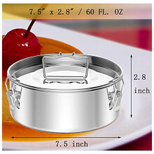 2X Rostfreier Stahl Flansch Form 60 Oz, Kompatibel mit 6 Qt (3 Qt, 8 Qt Avail), Mexikanisches Design