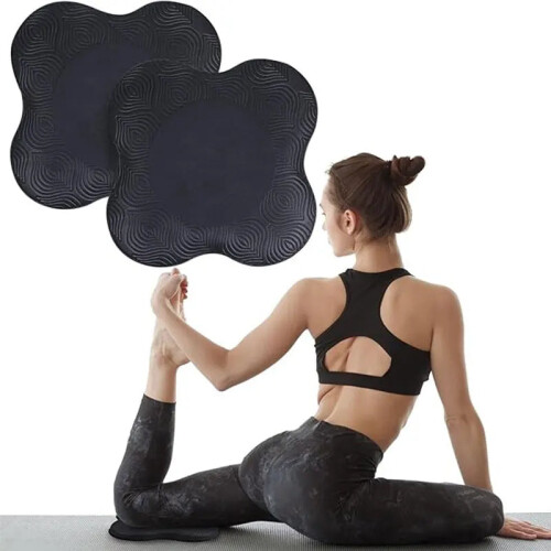 2PCS Yoga Knee Pads Extra Cushioning Black 2