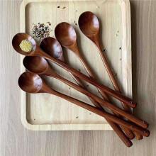 Juego de Cucharas de Madera para Cocinar, Cucharas Mezcladoras de Madera de Manejar Largo de 13 Pulgadas para Agitar Y Hornear, Utensilios de Cocina