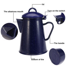 2X 1.2L Enamel Coffee Pot Hand Tea Water Kettle Teapot Vintage Home Decor Starry Sky Teapot Cafe Tools