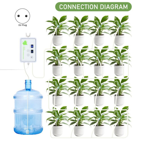 Automatic Watering System Timeable Plant Waterer Built-in Self-Priming Pump  Timed Watering Timer 2m 16 Potted (EU) 1