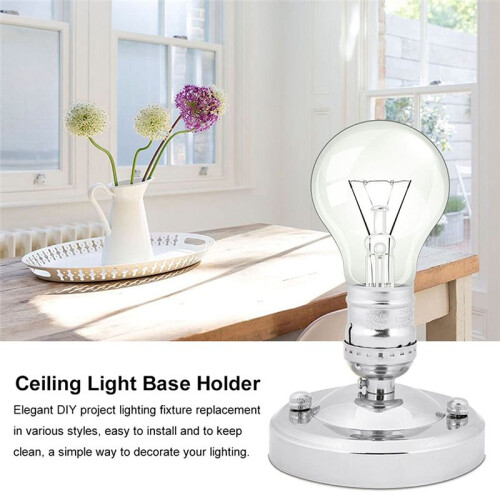 Vintage Wall Light Base Holder, E26/E27 Vintage Industrial Ceiling/Wall Light Base Holder Pendant Bulb Lamp Screw Socket 1