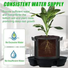 4 Platillos Autorriego para Plantas de Interior, Soporte para Platillo, Sistema de Riego Automático, Base de Maceta de Tela con 1 Bolsa de Cultivo.