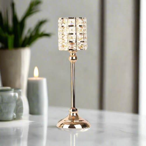 Gold Crystal Candle Holder Wedding Centerpiece 2
