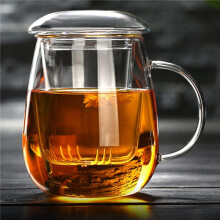 4X 550Ml Tea Mug with Lid Filter,Coffee Cups Tea Set Mugs Beer Drink Office Mug Transparent Drinkware Glass Cup