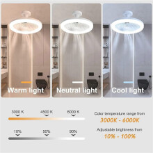 2X Ceiling Fans with Remote Control and Light Lamp Fan E27 Converter Base Silent Ceiling Fans