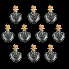 80 Pcs Verre Liège Bouteille Verres Ampoules Laine Bouteille Pendentifs Forme de Coeur