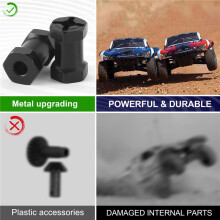 4 Stuks 12 mm Zeskantige Wielnaafaandrijfadapter 20 mm Verlenging Combinerkoppeling voor 1/10 RC Autocrawler SCX10 D90, Zwart