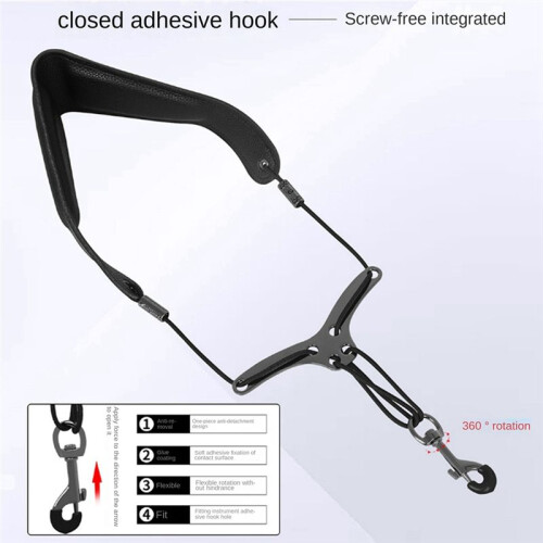 Saxophone Strap Adjustable Saxophone Neck Strap with Metal Hook Comfortable Breathable Saxophone Harness Sling 1