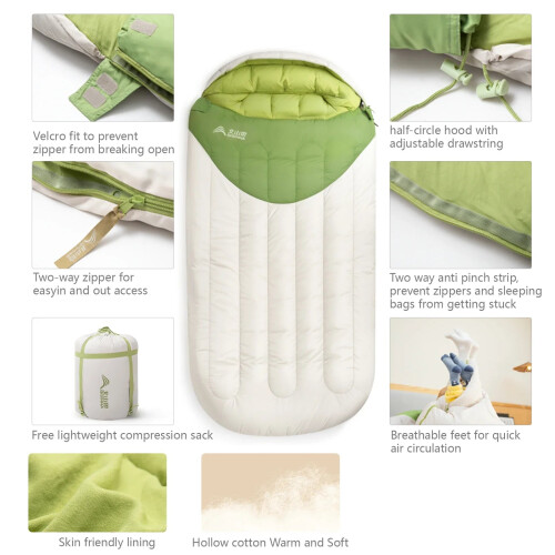 2kg Large Winter Sleeping Bag 120cm White 2
