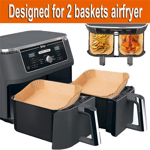 200Pcs for  Foodi Airfryer Kitchen Cooking Rectangular Air Fryer Paper Special Disposable Bakeware 2
