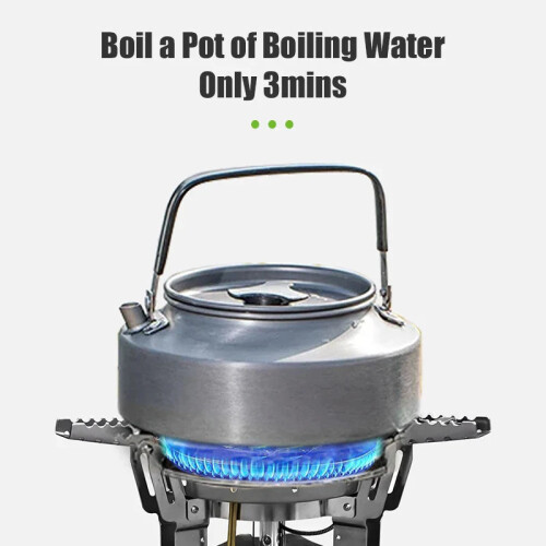 Adjustable Height Outdoor Gas Stove Foldable Windproof Burner Silver 2