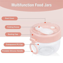 4 Pcs Overnight Oats Container avec Couvercles et CuillèRes, 20 Oz Oats Jars Container pour le Stockage Du Lait, des Fruits et de la Salade (Rose)