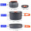 Foldable Aluminum Camping Cookware Tableware Set Black 2
