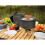 Foldable Aluminum Camping Cookware Tableware Set Black 3