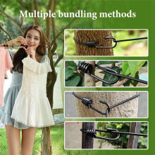 Clothesline, Portable Clothesline with Clothespins, Adjustable Non-Slip Clothesline, Indoor Outdoor Travel Camping Black