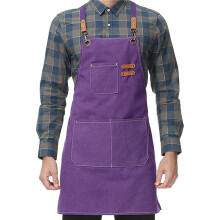 4X Canvas Kitchen Apron for Men Women Chef Cooking Apron Back 3 Pockets()