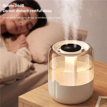 2X 6.8L Large Capacity Humidifier USB Double Spray Quiet Humidifier Home Dormitory with Night Light Beige