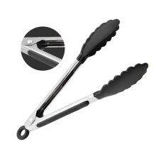 2X B Stainless Steel Silicone Kitchen Tongs Bbq Clip Salad Cooking Tool Food Serving Tongs Kitchen Appliance Parts