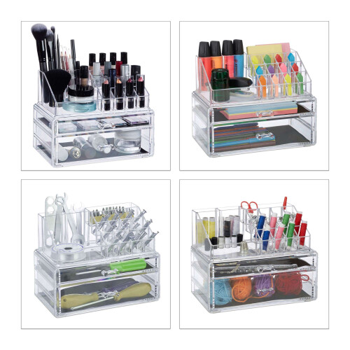 Makeup Organizer med 2 lådor 1