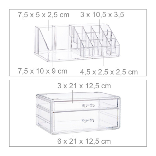 Makeup Organizer med 2 lådor 2