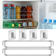 2X RV Refrigerator Bars 12.44in-22.63in Adjustable Stainless Steel RV Fridge Tension Rods