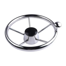 Boat Accessories Steering Wheel with Knob Stainless Steel 5 Spoke 25 Degree 11Inch for Marine Yacht