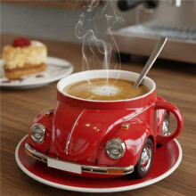 2X Shaped Coffee Mug Heat Resist Funny Coffee Cup Large Capacity Handmade Decoration Cup for Coffee Lovers Red