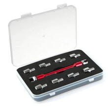 Dirt Bike ATV Scooter CNC Motorcycle Spoke Wrench Spance Repair Tool with 10PCS Interchangeable Tips 5.0-6.8 Red