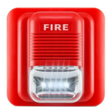 24V Small High-Decibel Fire Alarm Horn Outdoor Wired Sound and Light Siren for Fire Emergency