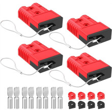 För Anderson-Kontakt, 1/0AWG Batterianslutning med Hårt Lock 12V-36V för Anderson-Kontakt Vinschkopplingssats för Kabel Husbil Röd