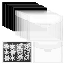16 Pcs Stamp and Die Storage Pockets with Rubber Magnetic Sheets, Waterproof Reusable Sticker Organizer for Card Making