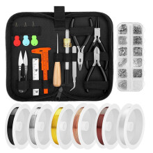 Jewelry Making Kit - with Tools, Beading Wires, Charms, Pliers and Findings - for Jewelry Repair Crafting Earring Ring
