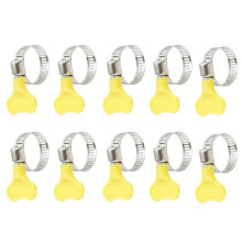 10pcs Adjustable Butterfly Hose Clamps 32-44mm Stainless Steel Worm Drive Twist Tight Pipe Clips for Secure Tube Grip