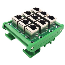 RJ45 8P8C Buchse 9-Wege Buss Breakout Board, Klemmenblock, Anschluss RJ45 Adapter Klemmenblock