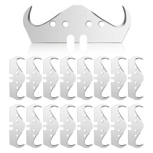 100-Pack Super Hook Trimming Blades for Roofing and Flooring, Carbon Steel, Double Sided with 2 Notches and 4 Holes