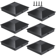 4x4 (3,5 Inch X 3,5 Inch) Houten Schuttingpaalkappen, Waterdicht en Uv-Bestendig, Voorkomt Scheuren en Rotten van de Paal met 6 Stuks Paalkappen